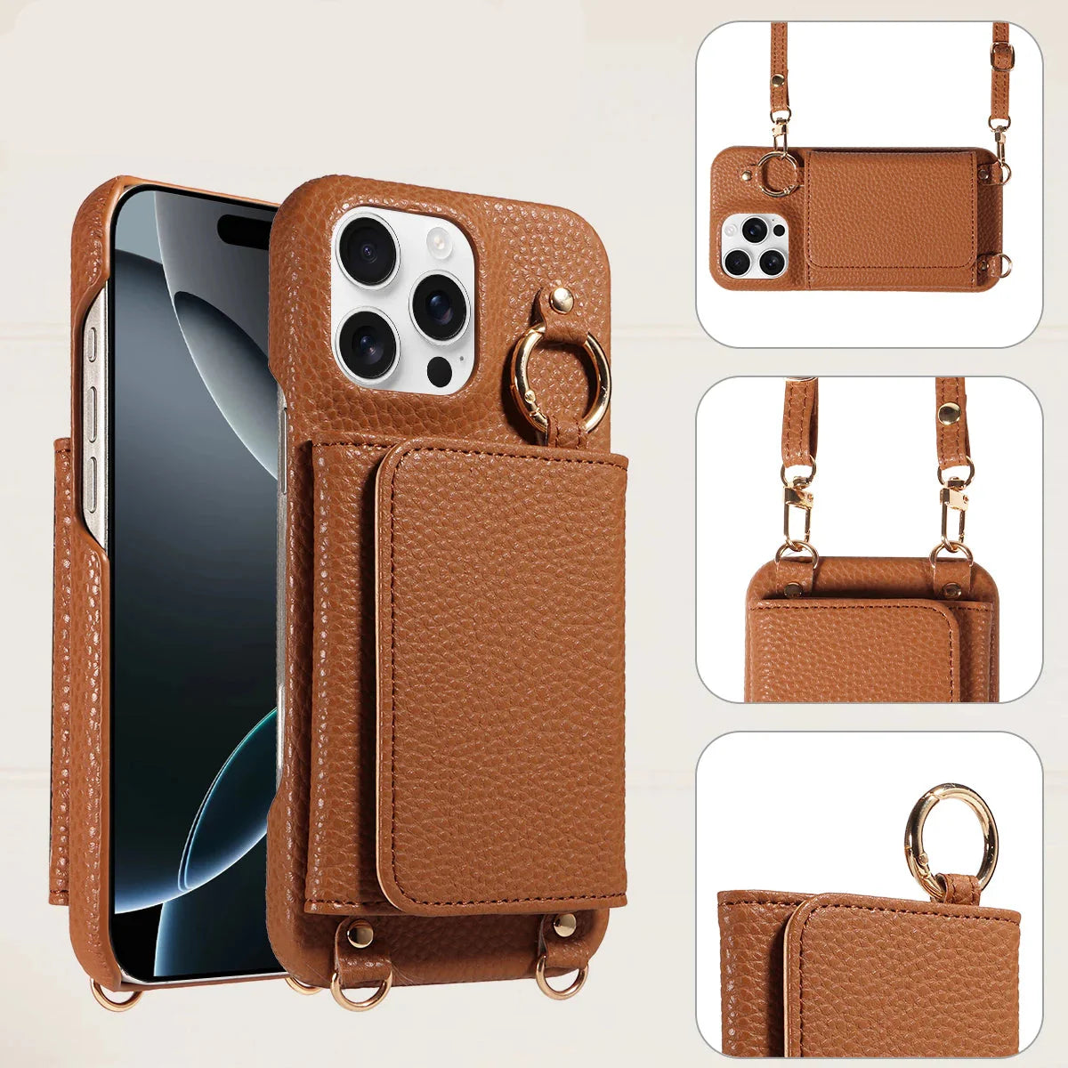 Crossbody PU Leather Wallet Case – Stylish Protection for Everyday Use
