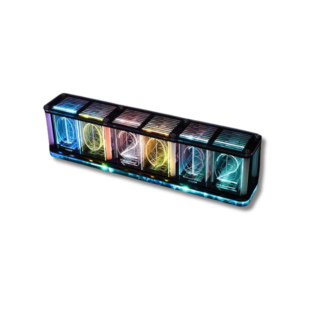 Neon-Pulse-Clock – RGB Glow Meets Modern Desk Design
