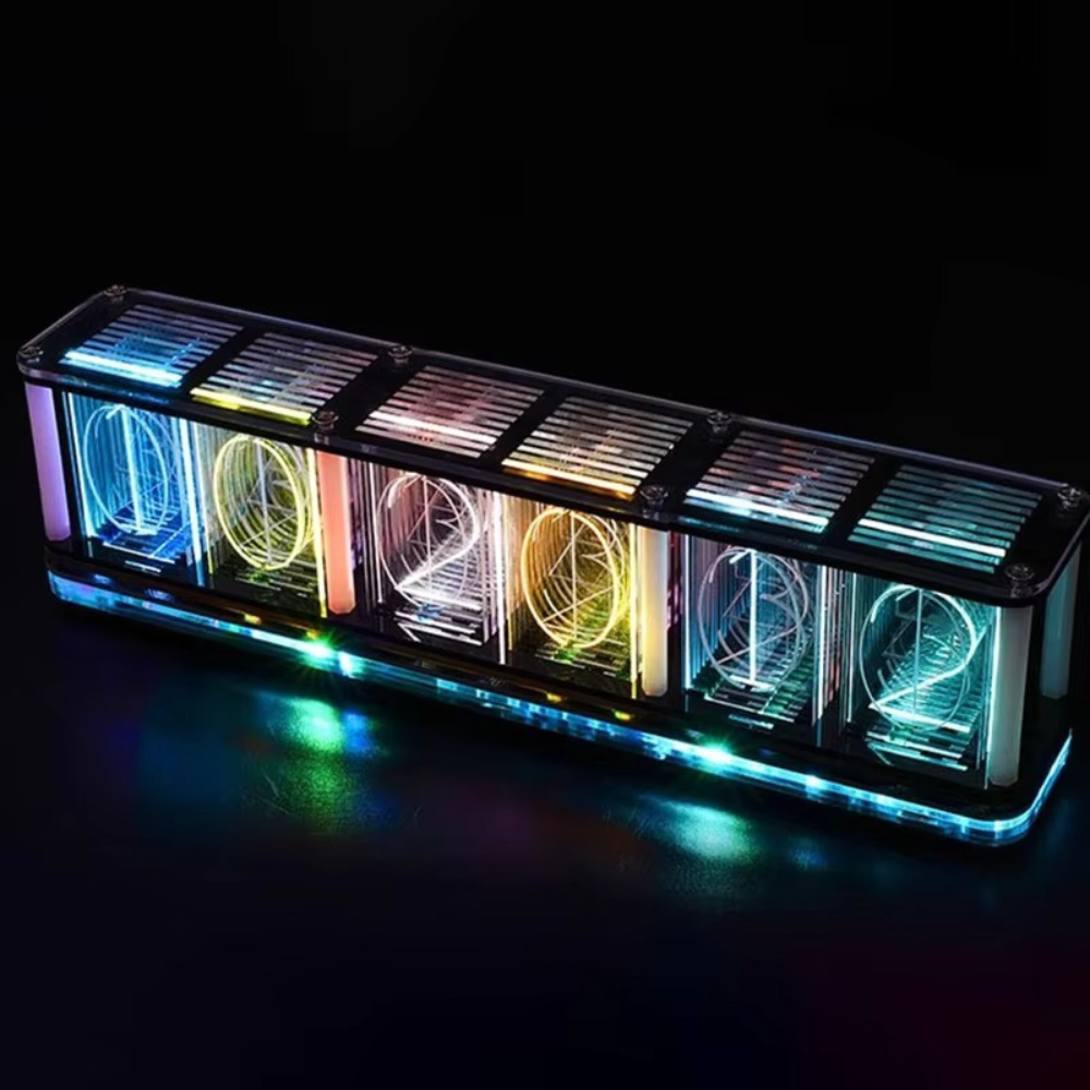Neon-Pulse-Clock – RGB Glow Meets Modern Desk Design