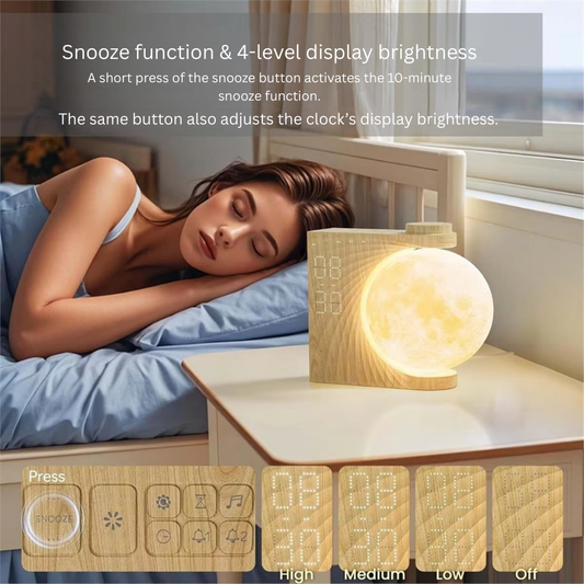 Moon Clock Lamp – Turn Bedtime Into a Calm, Cozy Night Sky
