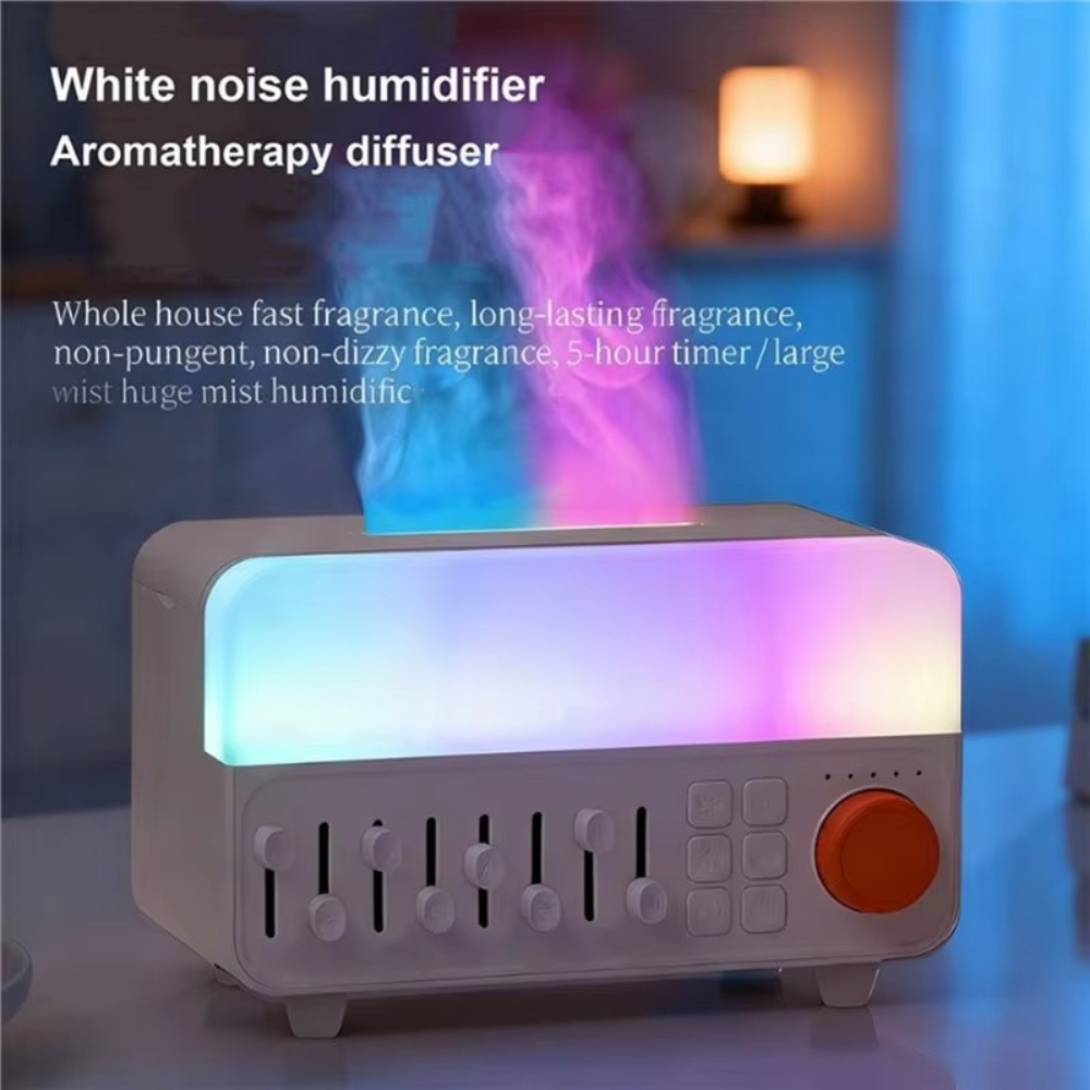 AuraFlame Sleep Hub – White Noise, Mist & Cozy Flame Ambience in One