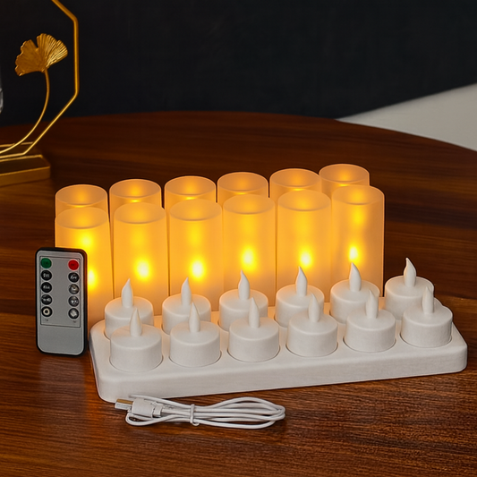 Glow Tealights – Safe, Warm; Rechargeable Candlelight
