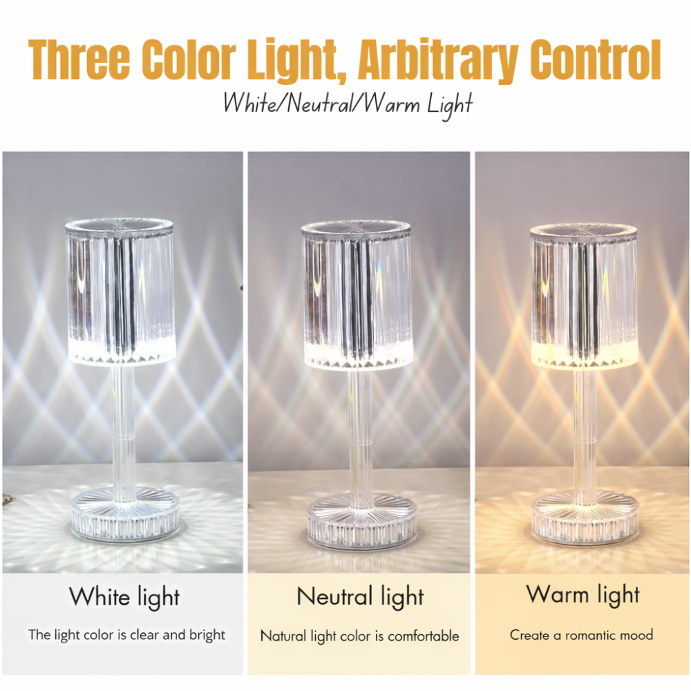CrystalGlow Touch Lamp – Tap-Control Sparkling Light for Cozy Spaces