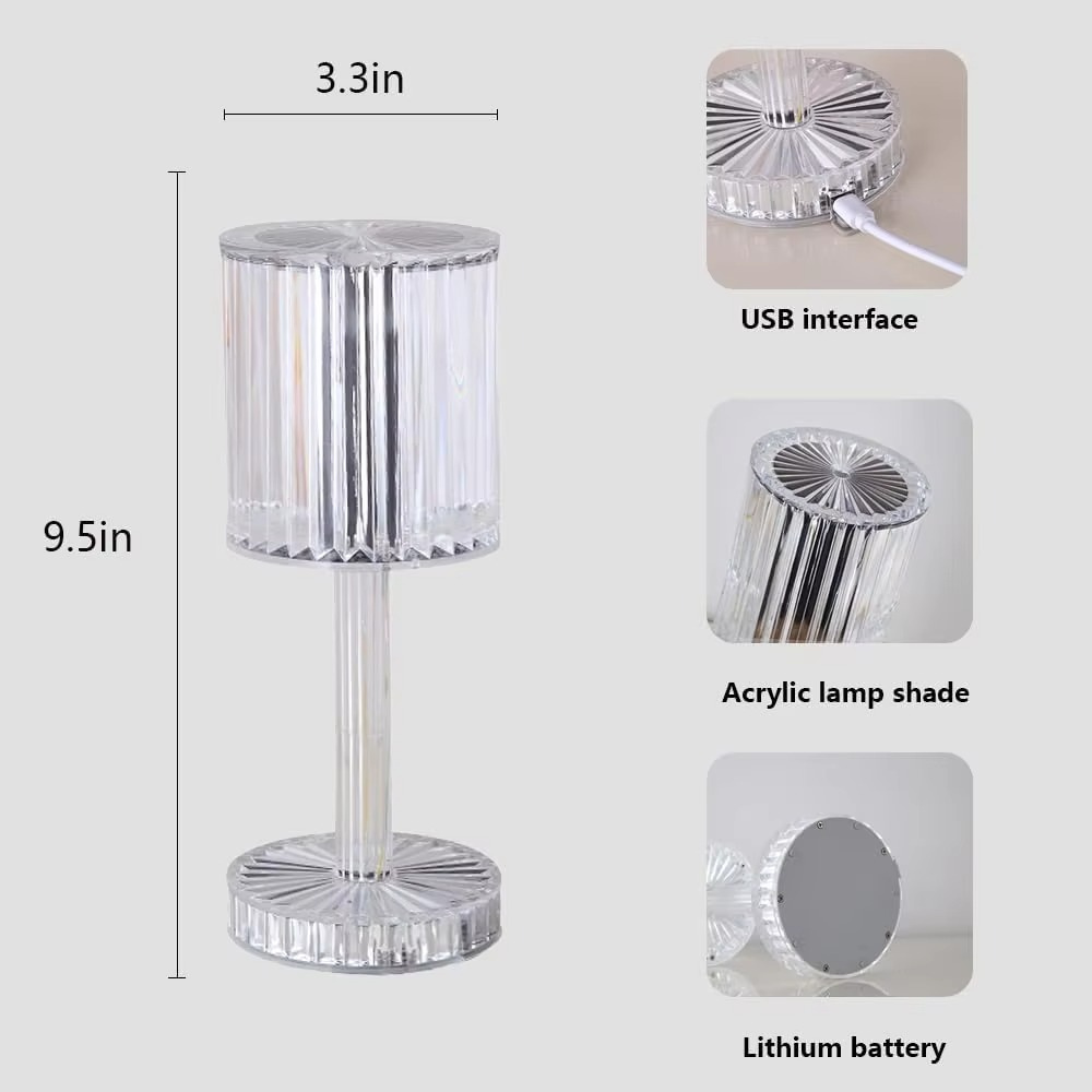 CrystalGlow Touch Lamp – Tap-Control Sparkling Light for Cozy Spaces