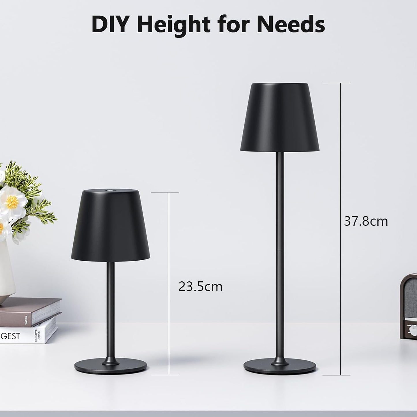 Wireless LED Table Lamp (Set of 2) – Dimmable Touch Nightlight