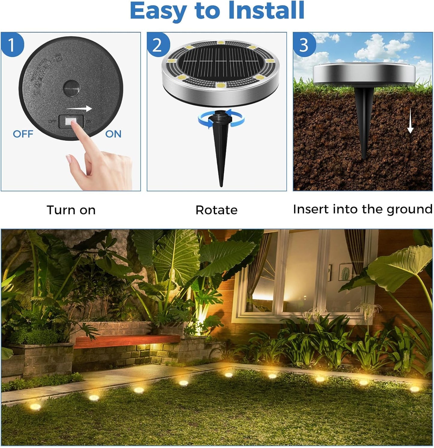 LuminaPath 6-Pack Solar Path Lights – Brighten Your Garden Effortlessly