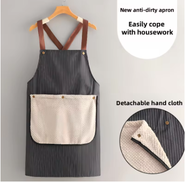 Waterproof Kitchen Apron with Removable Hand Towel