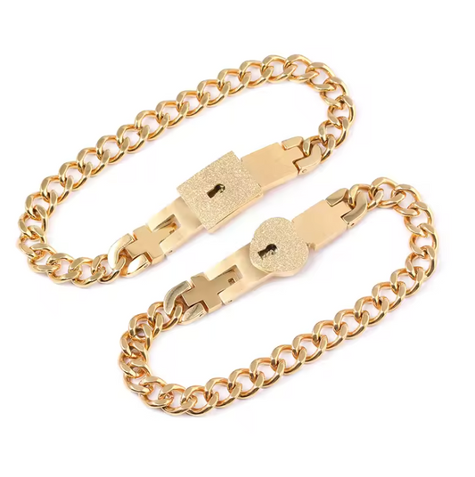Couple Love Lock Bracelet & Key Necklace Set – A Symbol of Eternal Love