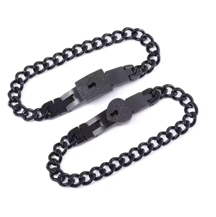 Couple Love Lock Bracelet & Key Necklace Set – A Symbol of Eternal Love