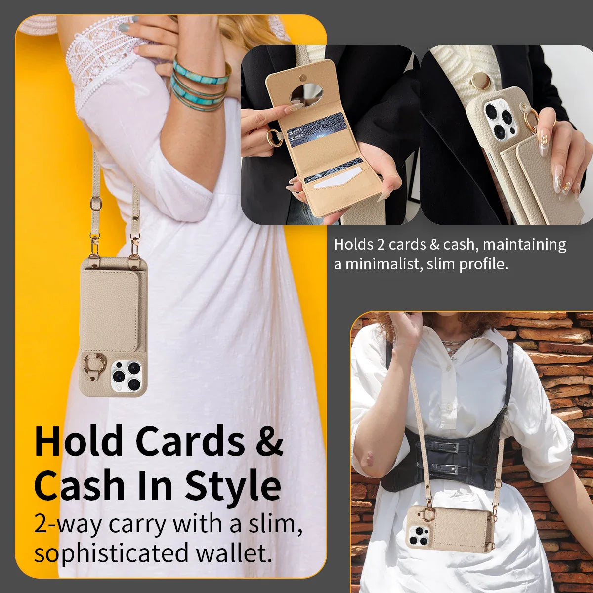 Crossbody PU Leather Wallet Case – Stylish Protection for Everyday Use