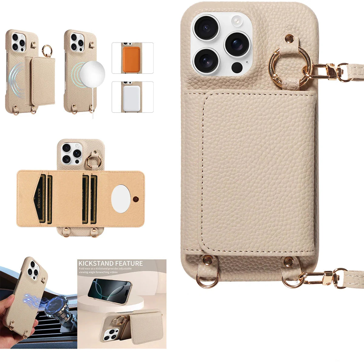 Crossbody PU Leather Wallet Case – Stylish Protection for Everyday Use