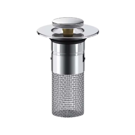 Pop-Up Washbasin Plug – Stainless Steel Hair Catcher Sink Strainer with Bouncing Core