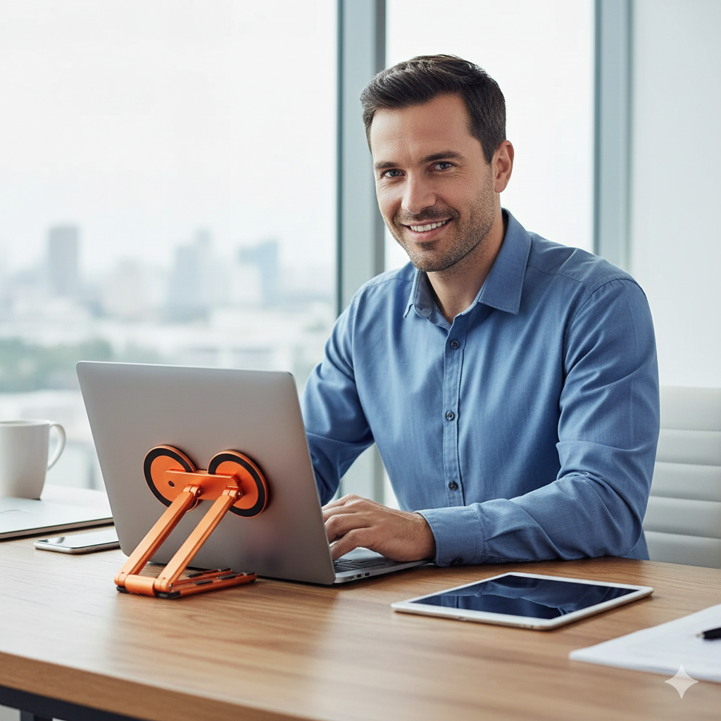 MagFold Alloy Magnetic Stand – Foldable Comfort & Premium Support for All Your Devices