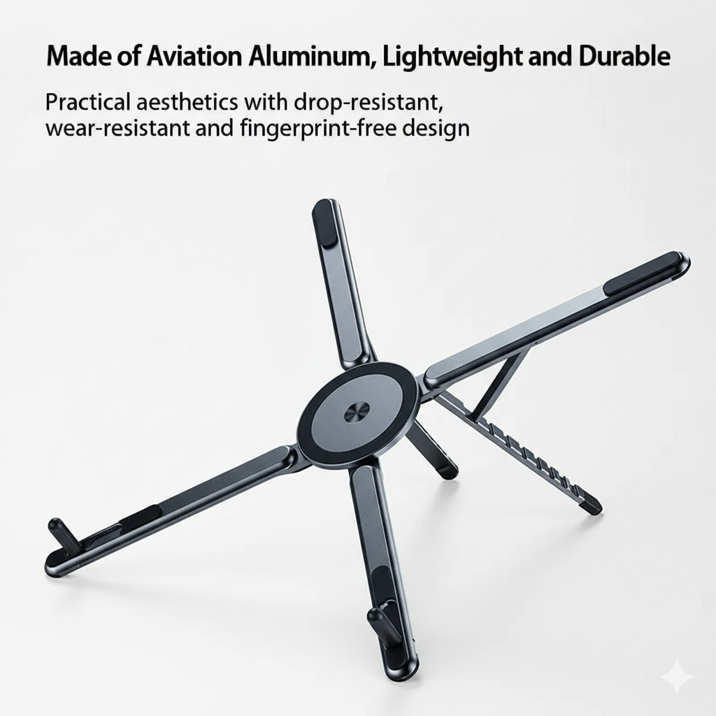MagFold Alloy Magnetic Stand – Foldable Comfort & Premium Support for All Your Devices