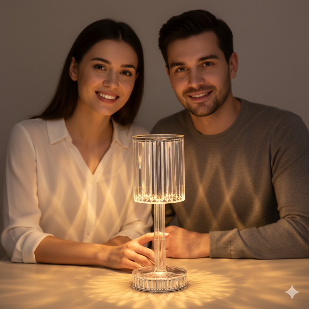 CrystalGlow Touch Lamp – Tap-Control Sparkling Light for Cozy Spaces