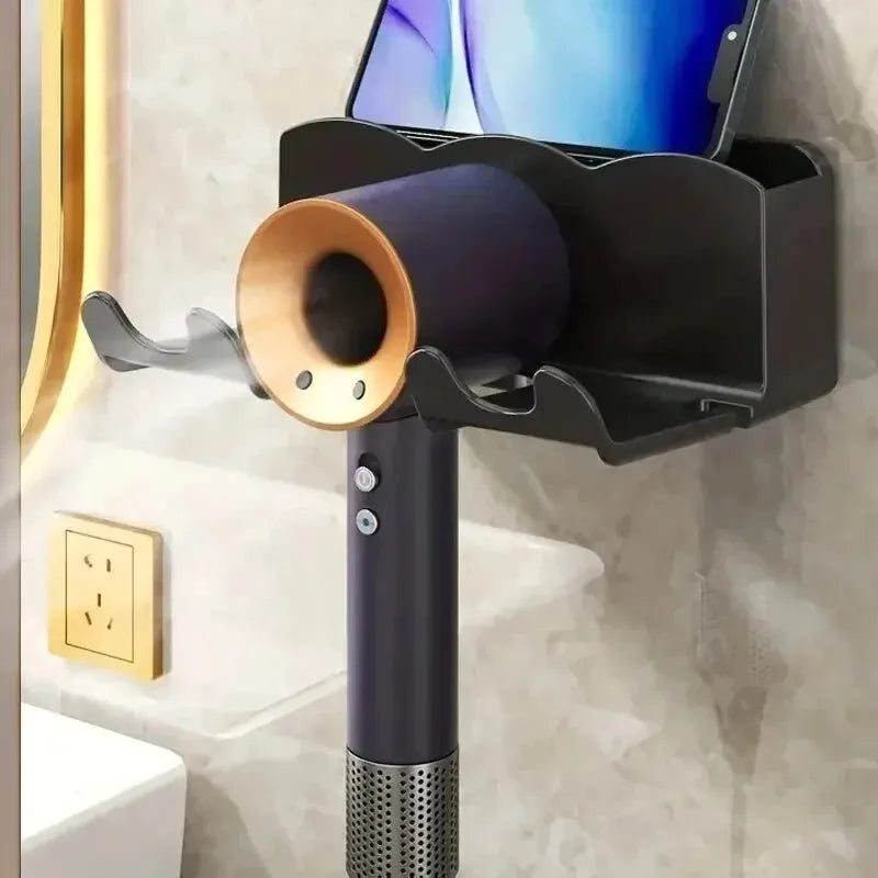 Wall-Mounted Hair Dryer Holder – No-Drill