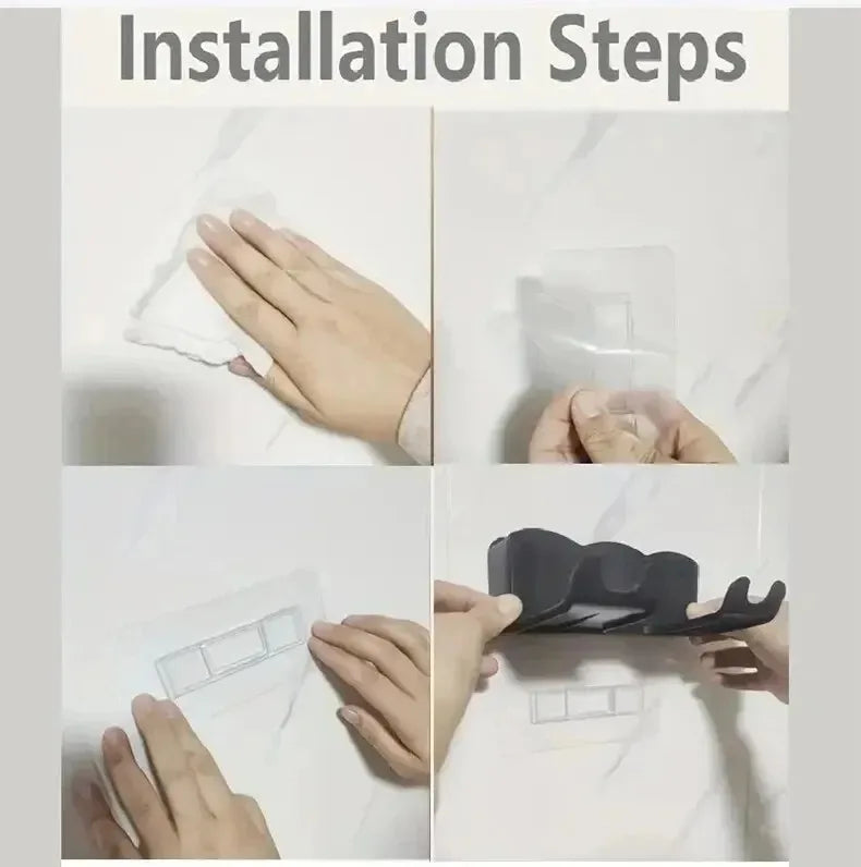 Wall-Mounted Hair Dryer Holder – No-Drill