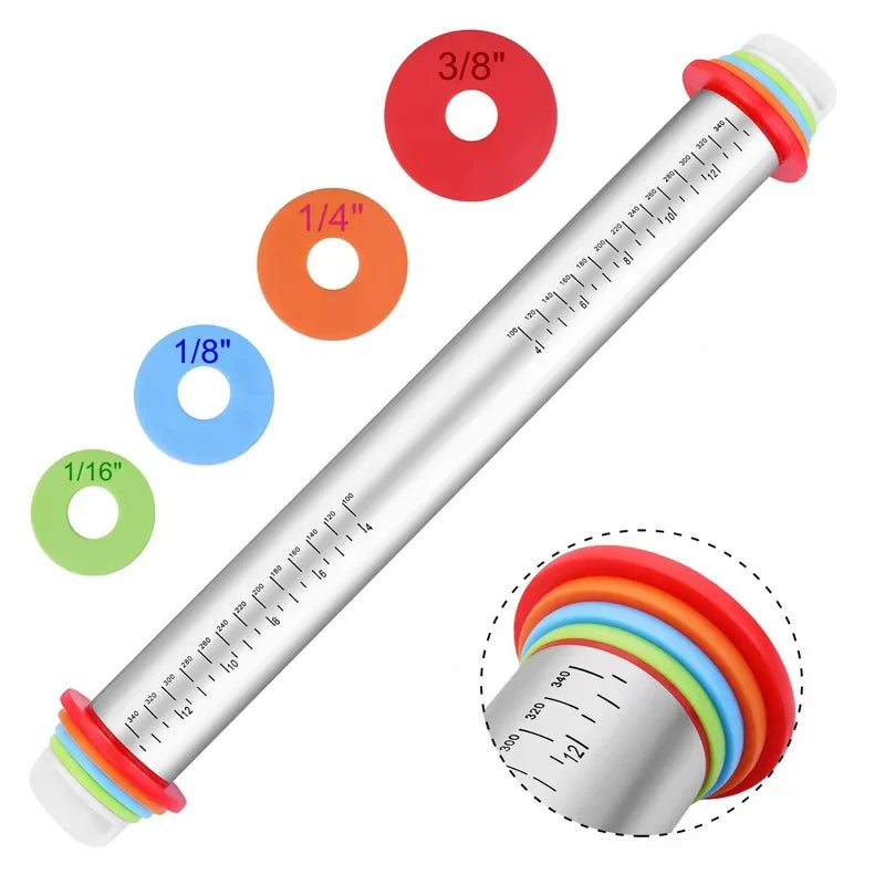 Bake Roll Stainless Steel Rolling Pin & Pastry Mat Set