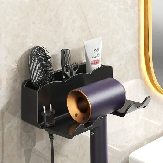 Wall-Mounted Hair Dryer Holder – No-Drill