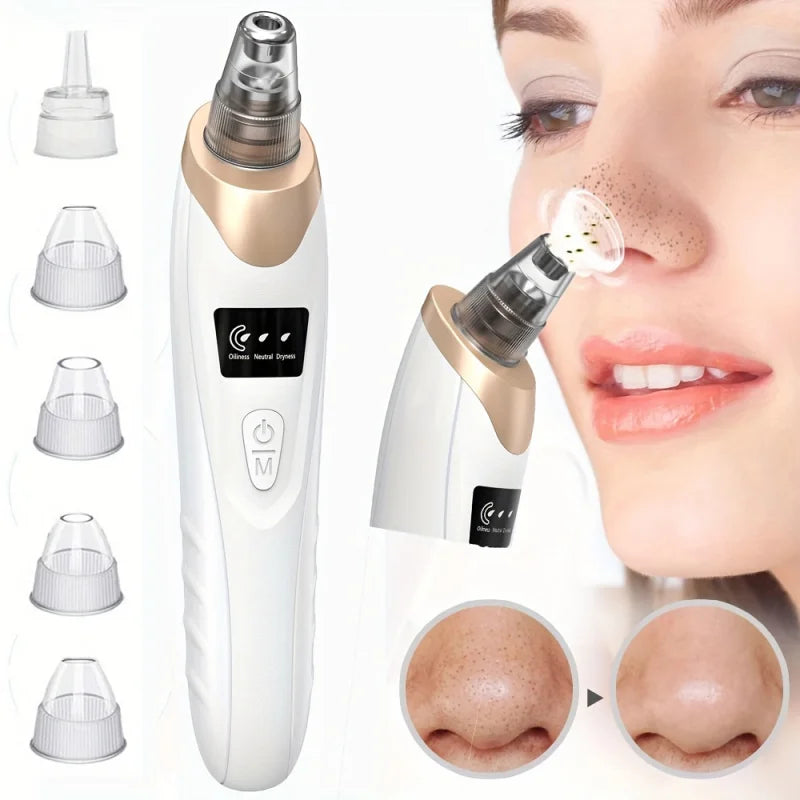 Blackhead Remover Pore Vacuum - 5 Suction Modes USB Rechargeable Facial Pore Cleaner Kit