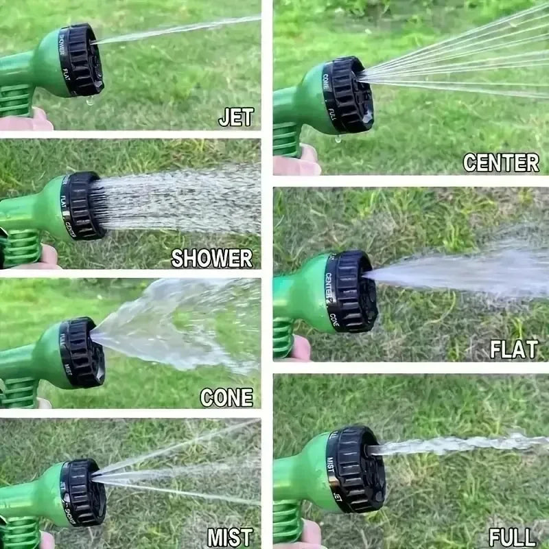 Expandable Garden Hose with 7-Function Spray Gun