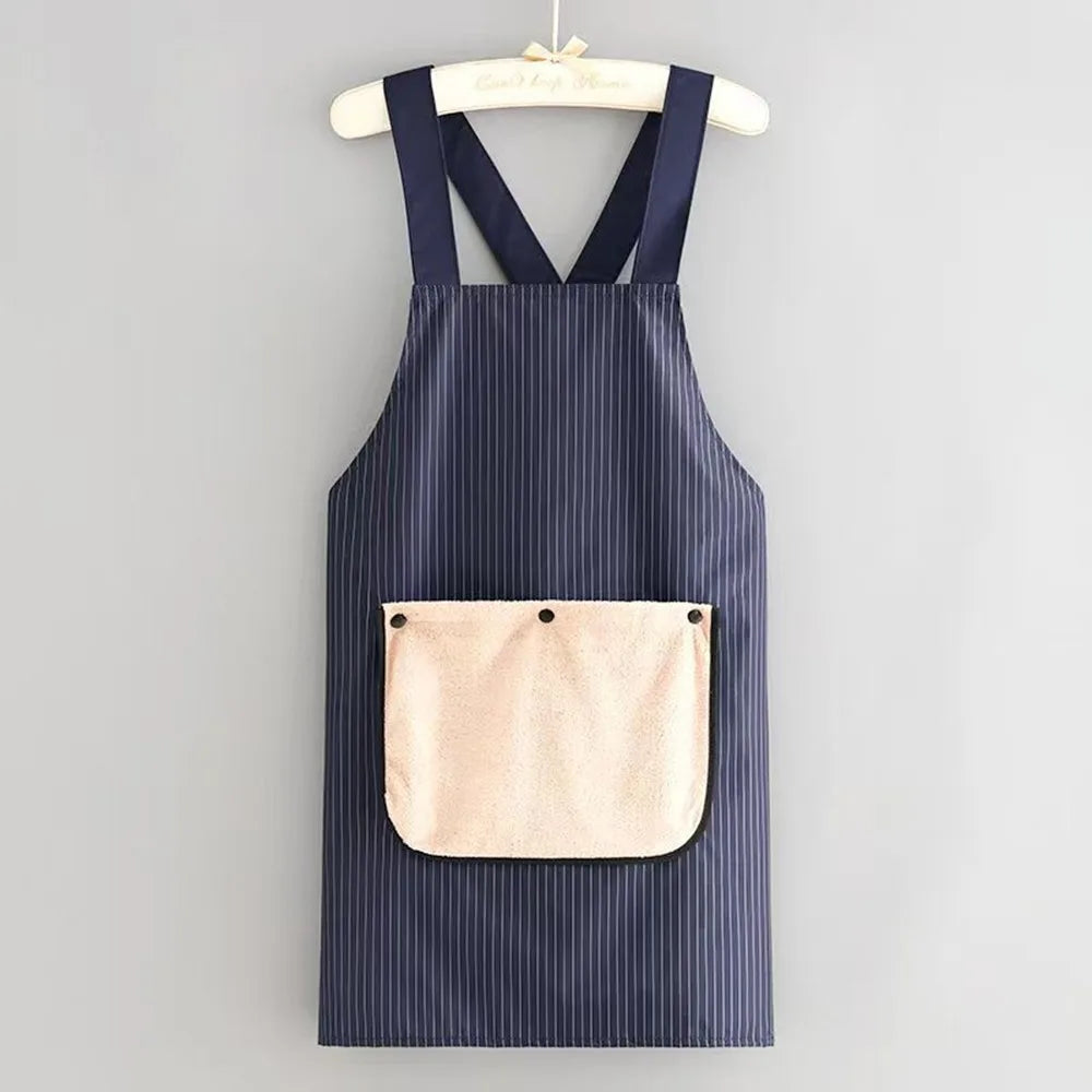 Waterproof Kitchen Apron with Removable Hand Towel