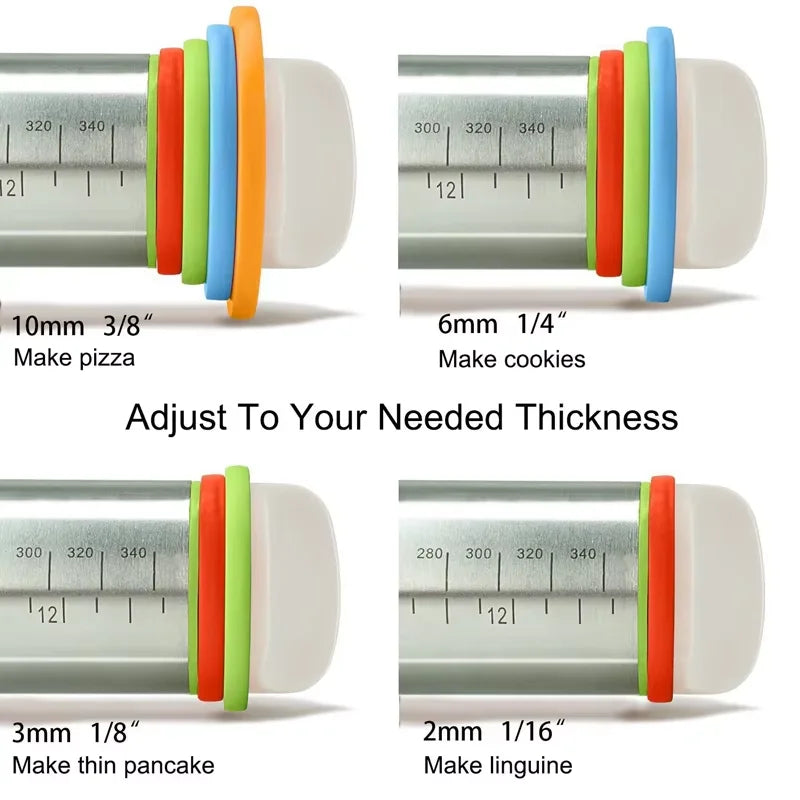 Bake Roll Stainless Steel Rolling Pin & Pastry Mat Set