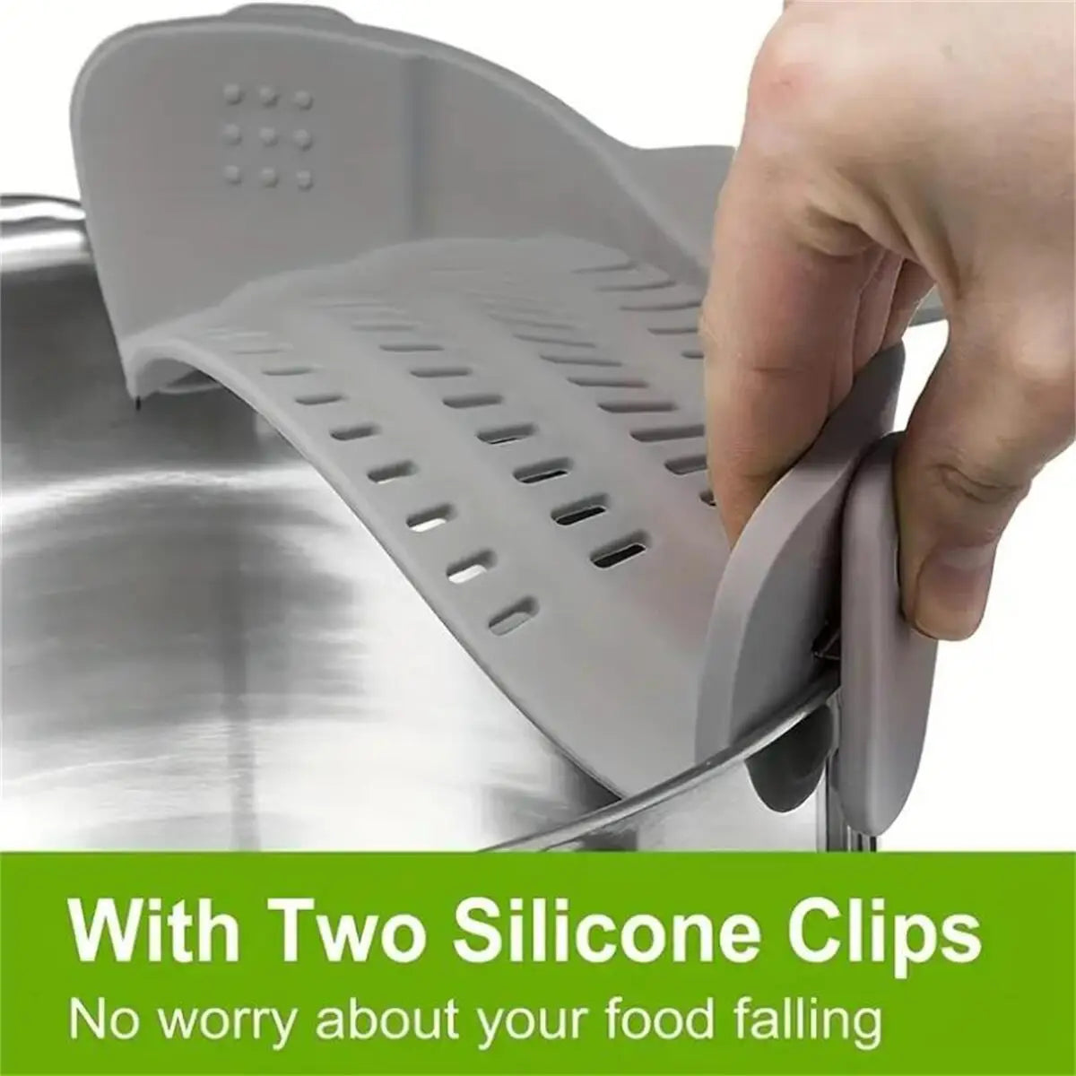 Adjustable Clip-On Pot Strainer – Easy, Safe &amp; Mess-Free Draining