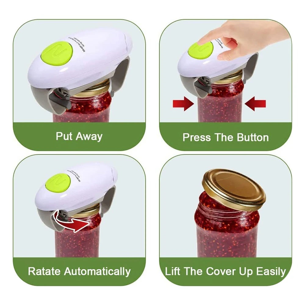 AutoGrip Electric Bottle & Jar Opener – One-Touch Lid Removal Without Effort