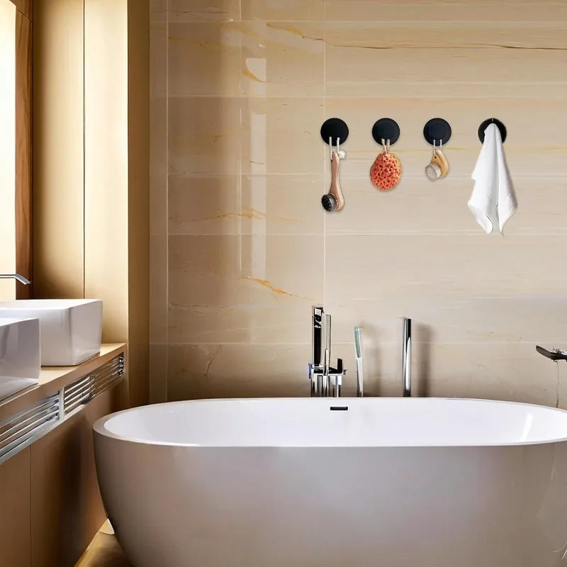 Suction Cup Hooks – Punch-Free Wall Mounted Towel; Utility Holders