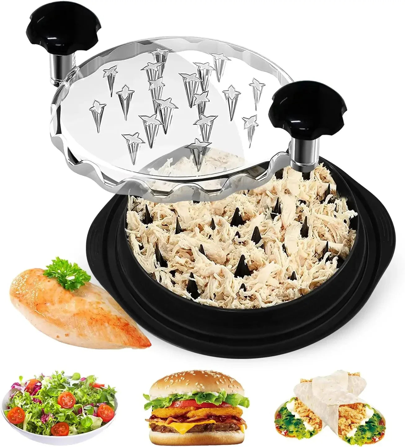 QuickPull Chicken Shredder Tool – Easy Meat Shredding with Lid