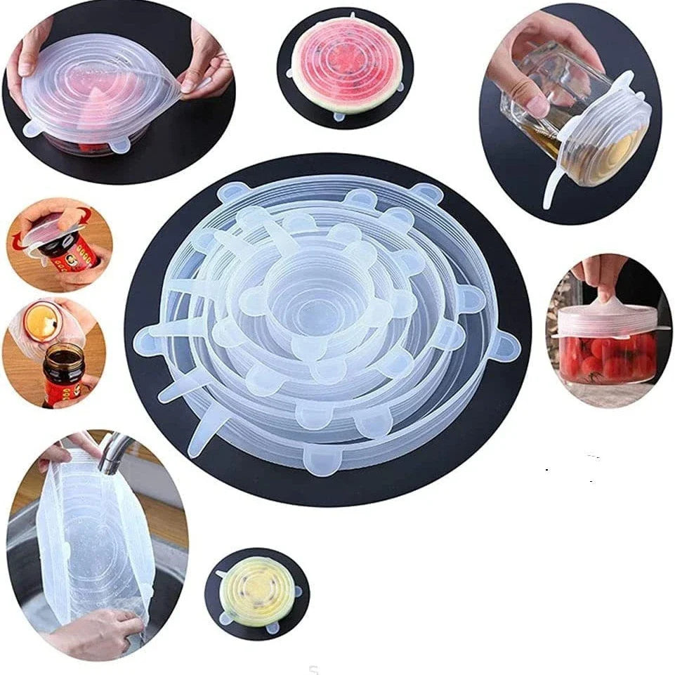 FreshSeal Silicone Stretch Lids – Keep Food Fresher for Longer