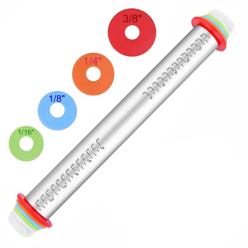Bake Roll Stainless Steel Rolling Pin & Pastry Mat Set