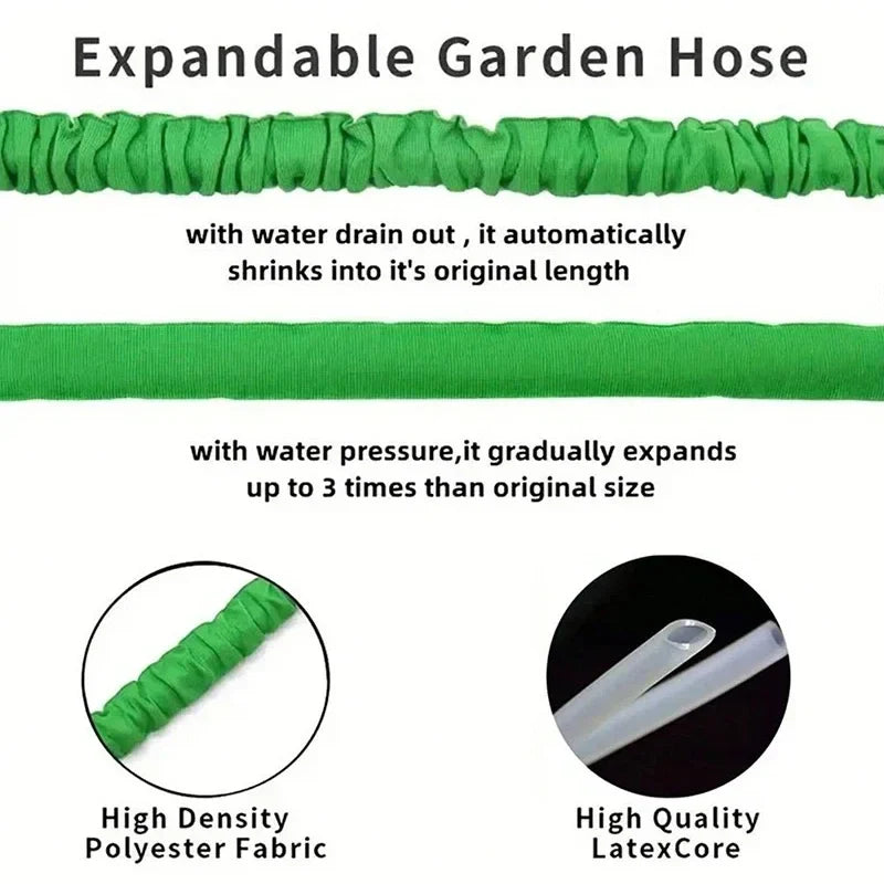Expandable Garden Hose with 7-Function Spray Gun