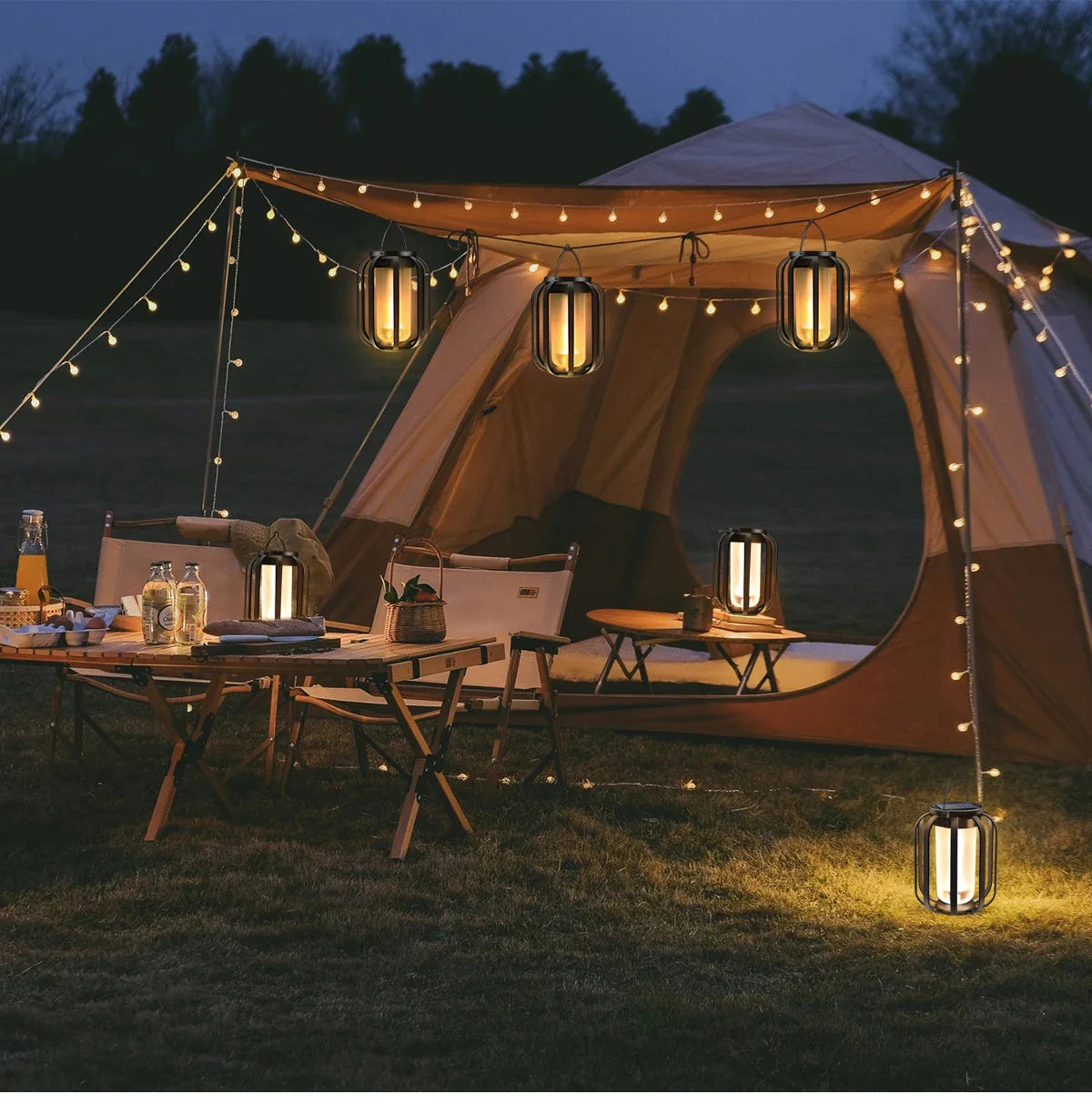 Solar Hanging Lantern | Solar & USB Rechargeable Hanging Outdoor Lantern